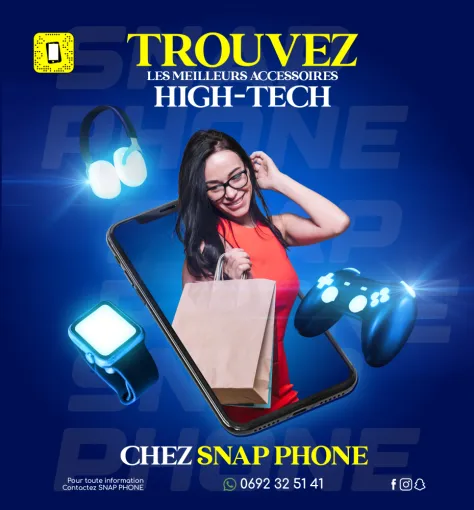  Accessoires High-Tech disponibles chez Snap Phone, Le Tampon, Snap Phone