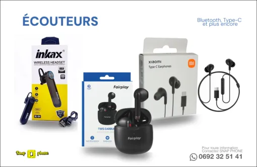 🎧 Les écouteurs Bluetooth disponibles chez Snap Phone, Le Tampon, Snap Phone